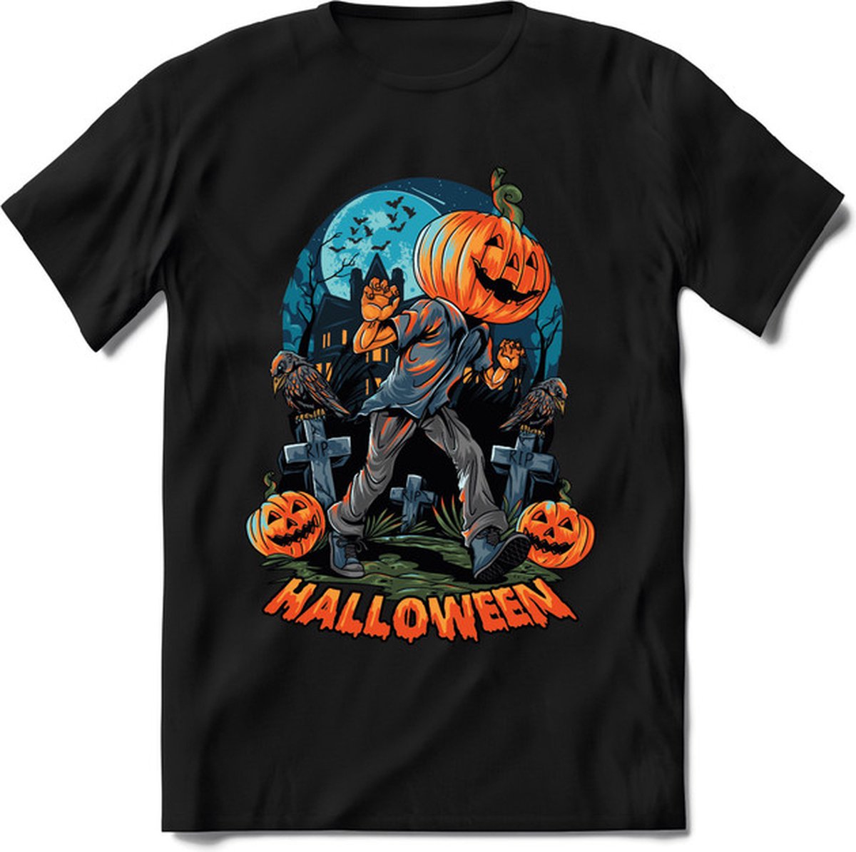 Halloween T-Shirt | Horror  Kleding Heren / Dames | Weerwolf , Monster , Vleermuis en Pompoen  Shirt |